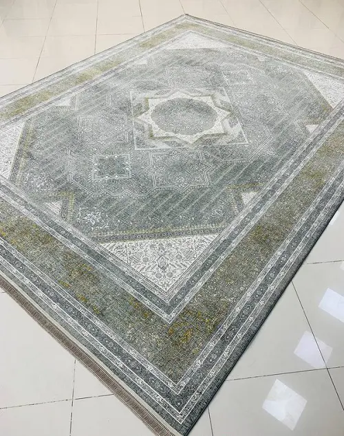 فرش 1200 شانه مدرن گل برجسته طرح سونیا ترمه‌ای – تراکم 3600 – ارسال رایگان - 1