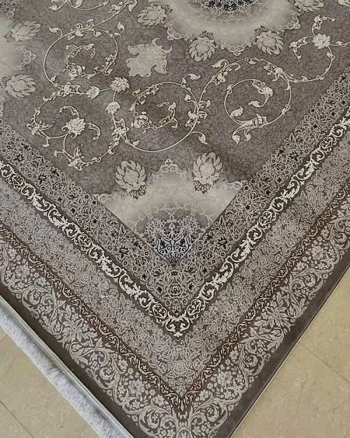 فرش 1200 شانه نسکافه‌ای گل برجسته – کد 1347 – تراکم 3600 – ارسال رایگان - 1