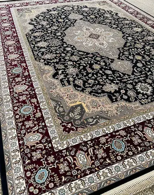 فرش 1200 شانه سرمه‌ای طرح هریس – تراکم 3600 – ارسال رایگان - 1