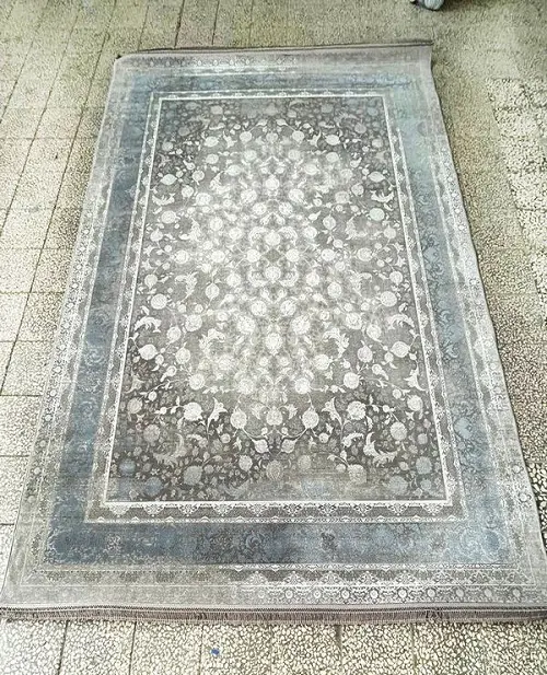 فرش 1200 شانه افشان طرح ملانیا – زمینه دودی – تراکم 3600 – ارسال رایگان - 1