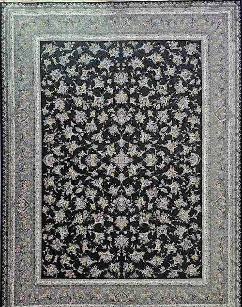 فرش 1200 شانه سرمه‌ای طرح افشان هلن – ارسال رایگان - 1