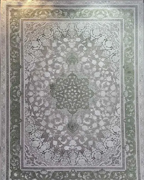 فرش طوسی سبز 1200 شانه طرح مانیا – ارسال رایگان - 1