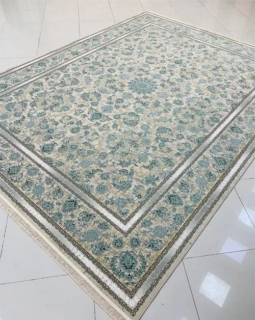 فرش افشان کرم سبز طرح آذین 1200 شانه – ارسال رایگان - 1