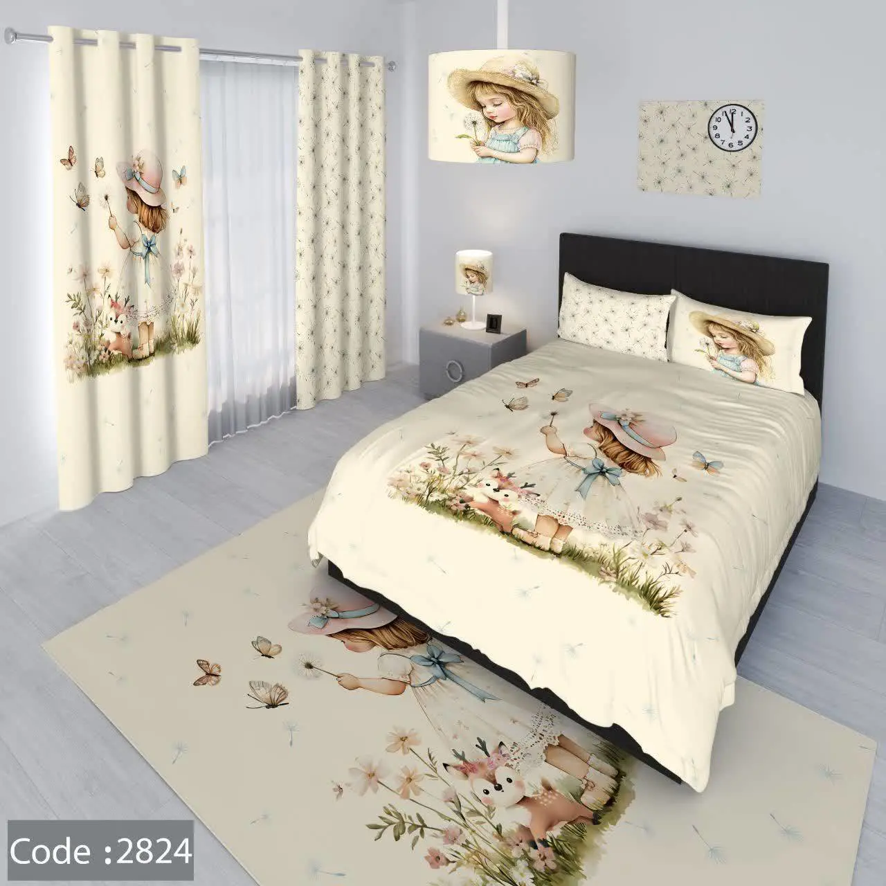روتختی تک نفره و دو نفره کودک – میکرو تنسل یا مخمل شانل 2824 - 1