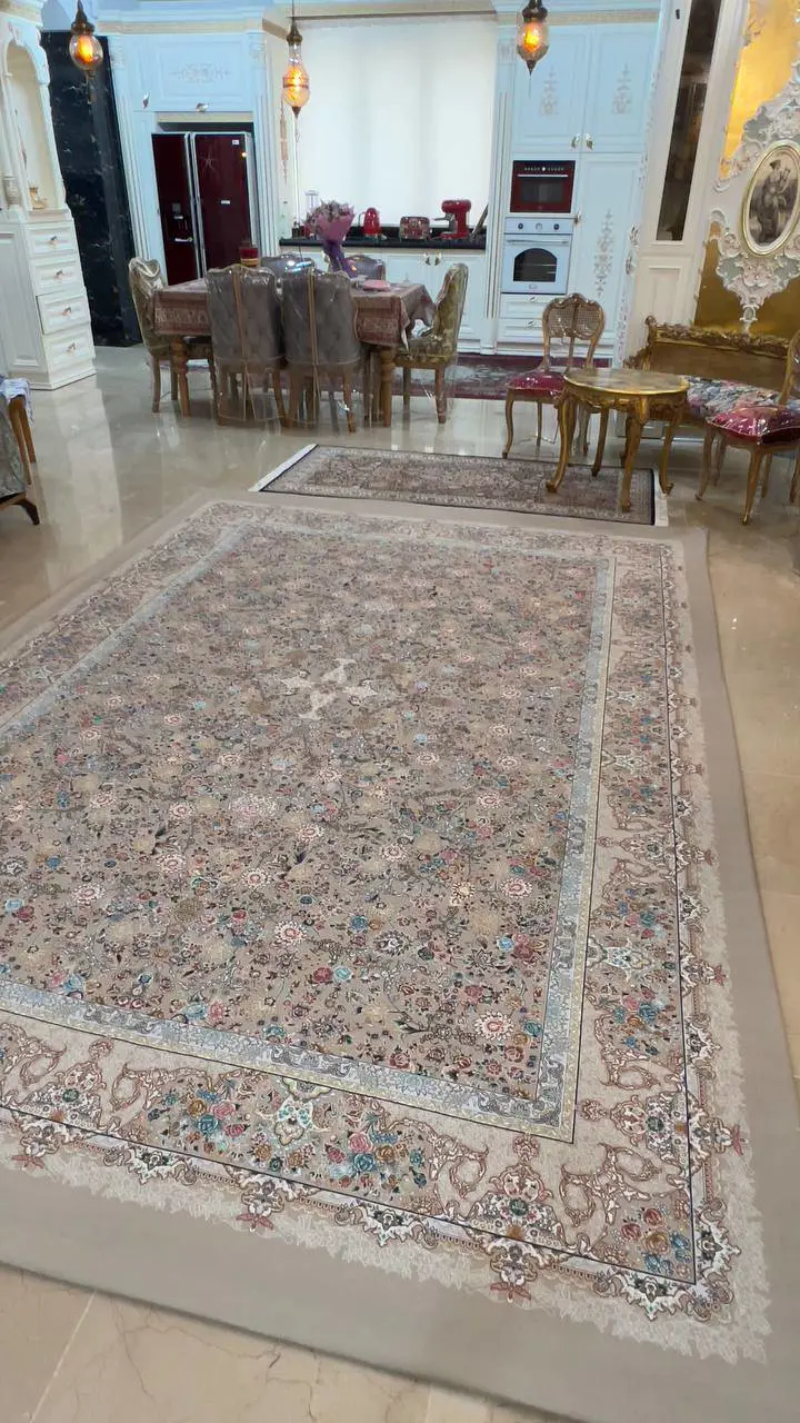 روفرشی کشدار کد B2539 - زمینه کرم - 1