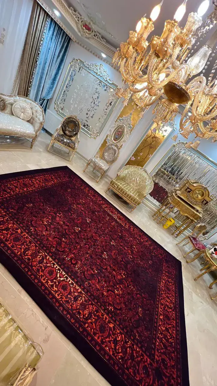 روفرشی کشدار کد B2549 - زمینه لاکی و بادمجونی - 1