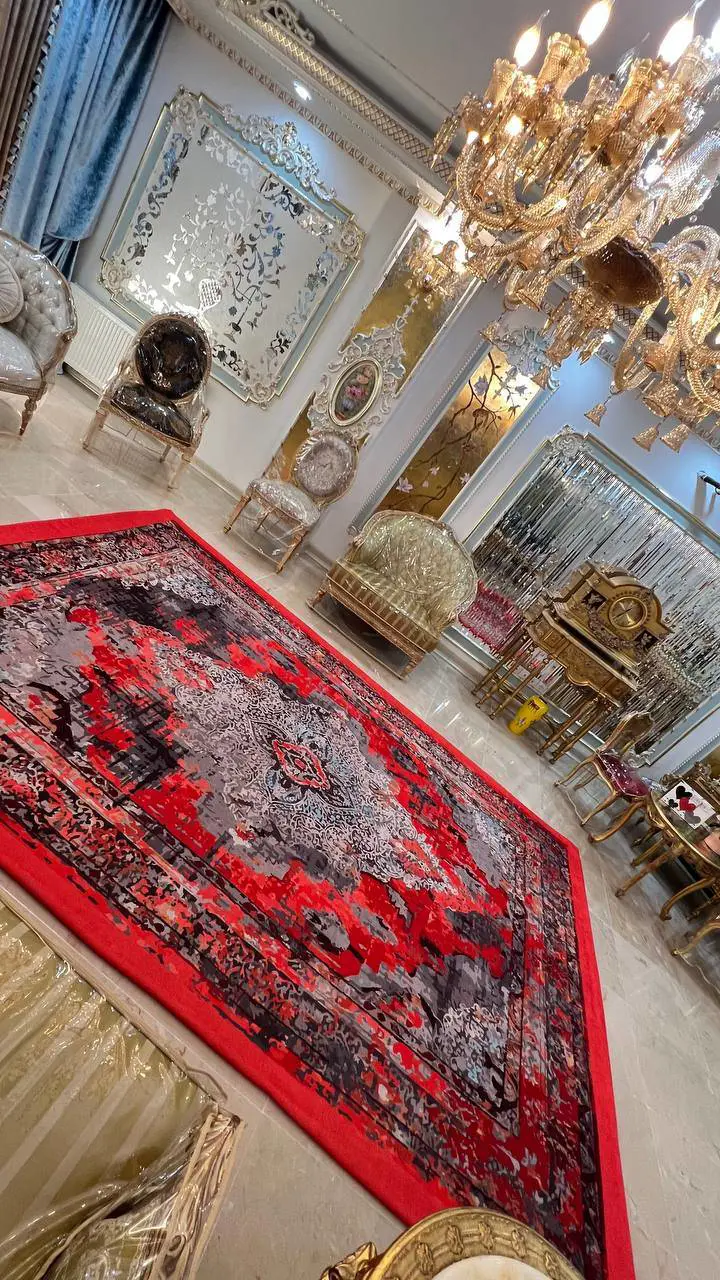 روفرشی کشدار کد B2545 - زمینه لاکی و طوسی - 1