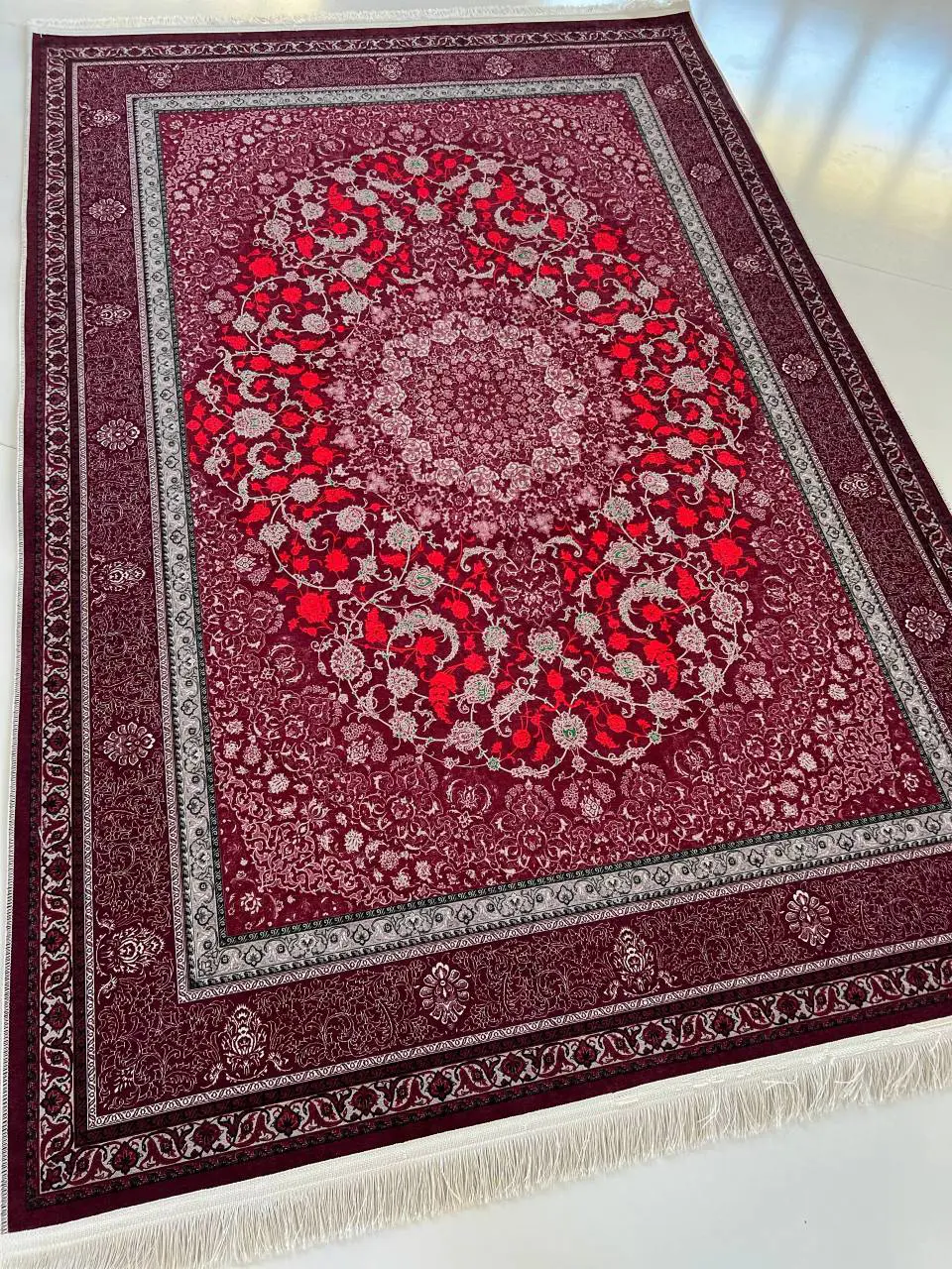 فرشینه ترمزدار و ریشه دار رنگ زرشکی کد A803 - 1