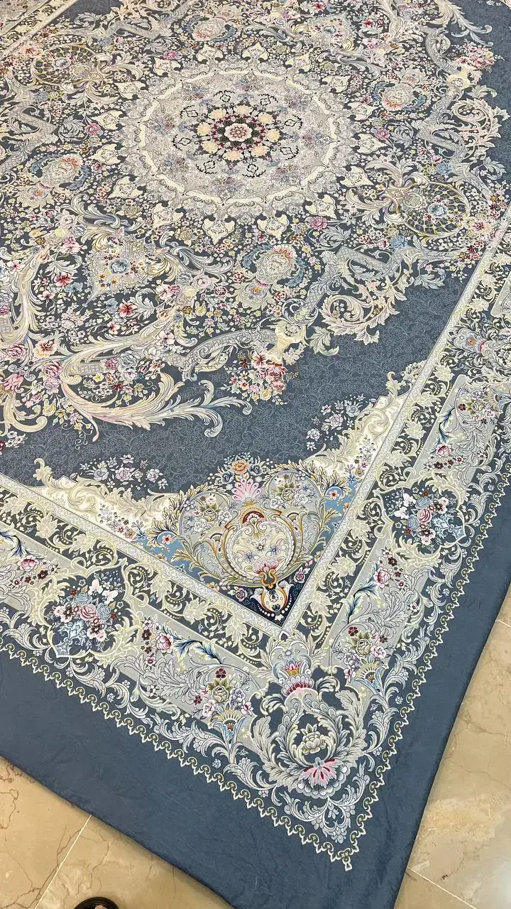 روفرشی کشدار کد B2331 - زمینه آبی - 1