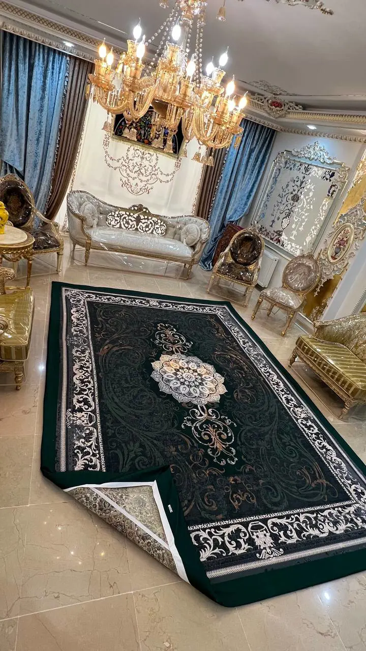 روفرشی کشدار کد B2235 - زمینه سبز - 1