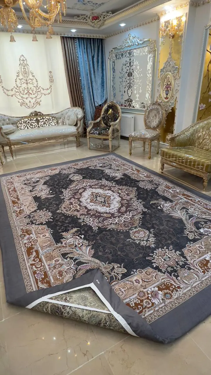 روفرشی کشدار کد B1887 - زمینه طوسی و کالباسی - 1