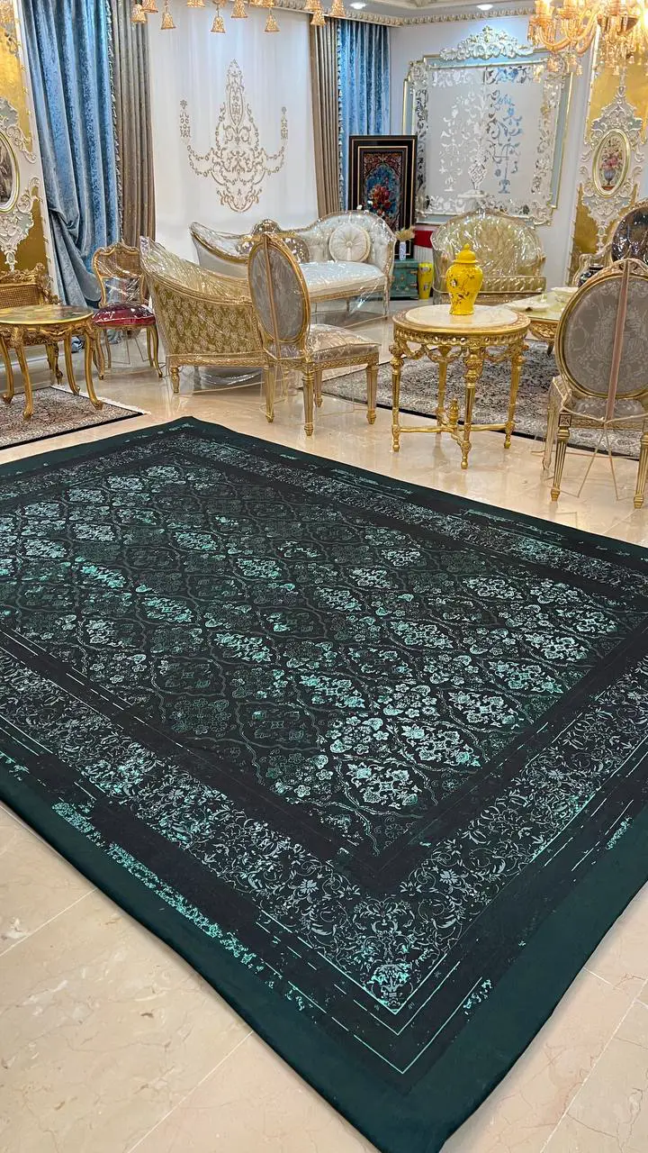 روفرشی کشدار کد B2247 - زمینه سبز و مشکی - 1