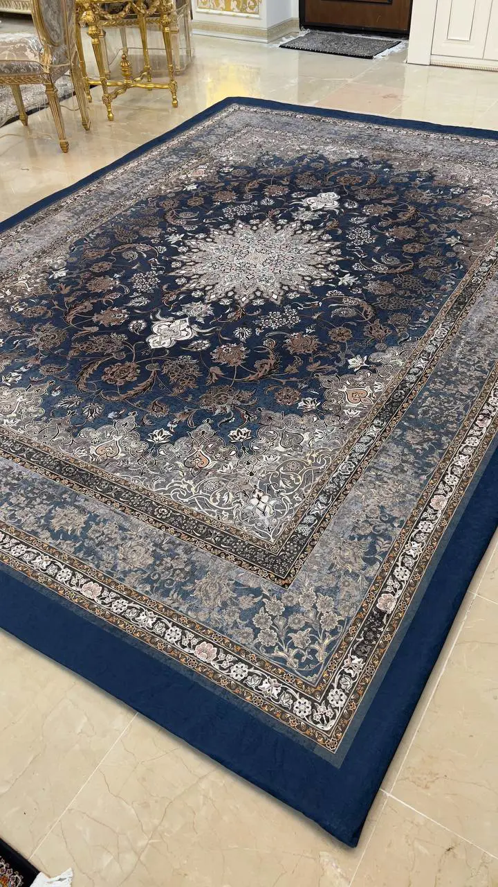 روفرشی کشدار کد B1933 - زمینه کاربنی و سرمه‌ای - 1