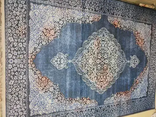 قالیچه نمدی 6 متری مدل طاق‌نما کلاسیک سرمه‌ای-آبی کد 053 - 1